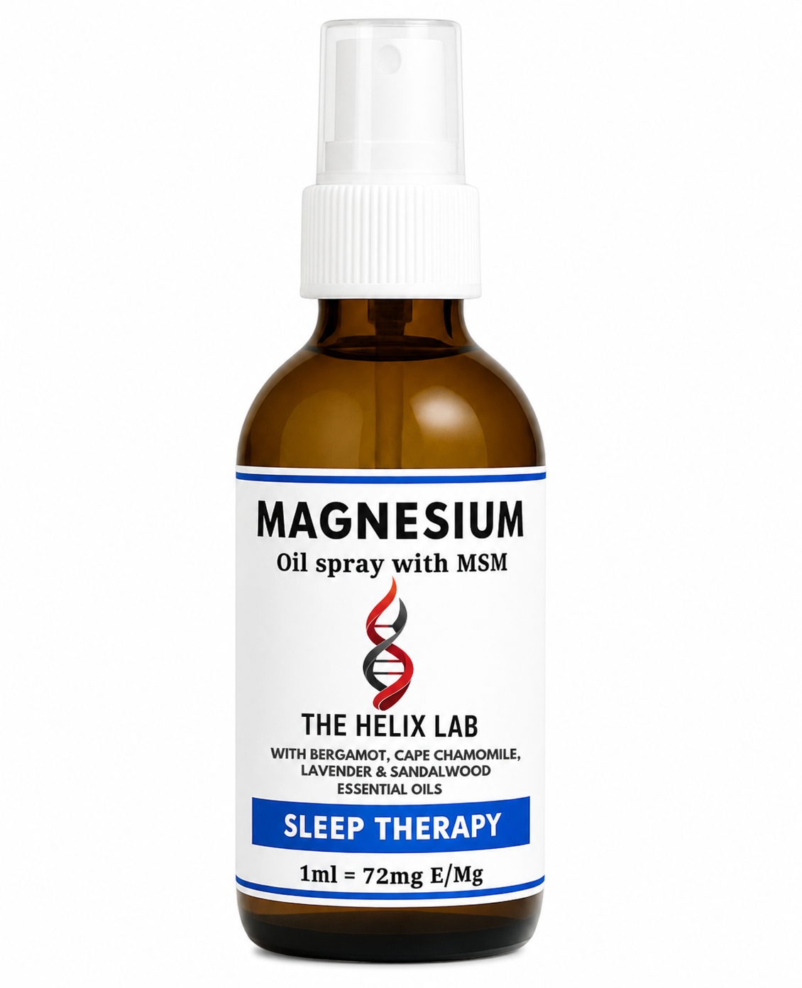 Therapeutic Magnesium Oil Spray: Sleep Therapy in Helix Lab branded packaging