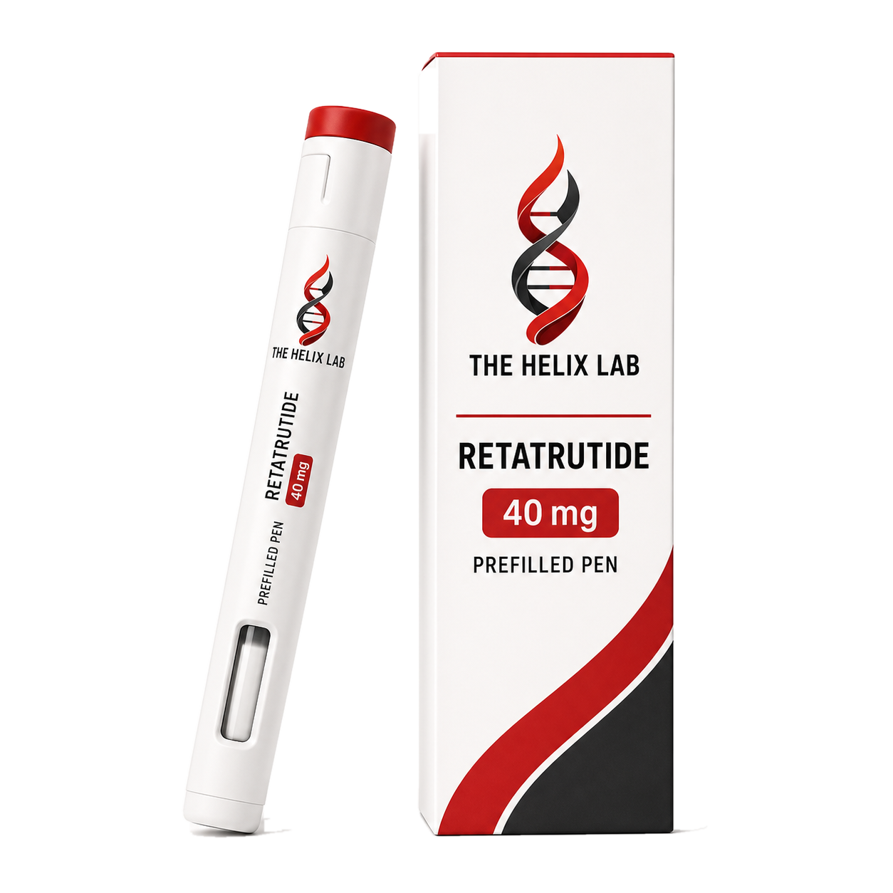 The Helix Lab Retatrutide 40 mg prefilled pen and carton